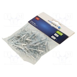 10 pcg : HT2C169 - Rivet, aluminium, Rivet diam: 4.8mm, L.rivet: 13mm, 50pcs.