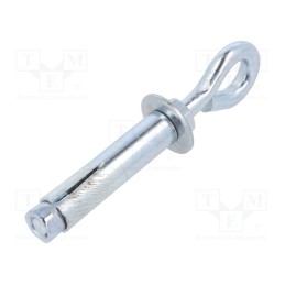 10 pcs : OHR.6.80 - Hook, ring,with a anchor, steel, zinc, Thread len: 51mm