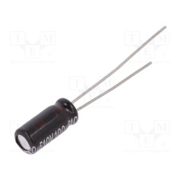 20 pcs : EEUEB1A101S - Capacitor: electrolytic, THT, 100uF, 10VDC, Ø5x11mm, Pitch: 2mm