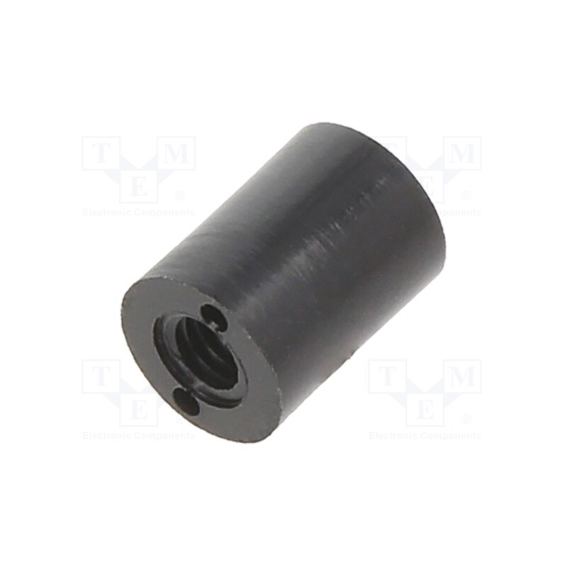50 pcs : 185RDX08 - Spacer sleeve, cylindrical, polyamide, M3, L: 8mm, Øout: 6mm, black