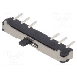 10 pcs : MMS 224 - Switch: slide, Pos: 2, SPDT, 0.5A/6VDC, ON-ON, PCB, Leads: flat pin