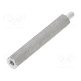 50 pcs : 235X40 - Screwed spacer sleeve, 40mm, Int.thread: M3, Ext.thread: M3