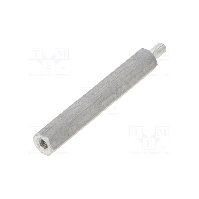 50 pcs : 235X40 - Screwed spacer sleeve, 40mm, Int.thread: M3, Ext.thread: M3