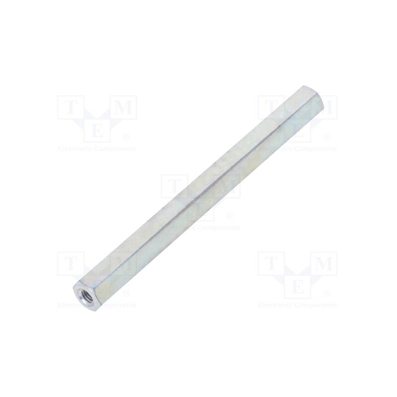 50 pcs : 125X65 - Screwed spacer sleeve, 65mm, Int.thread: M3, hexagonal, steel