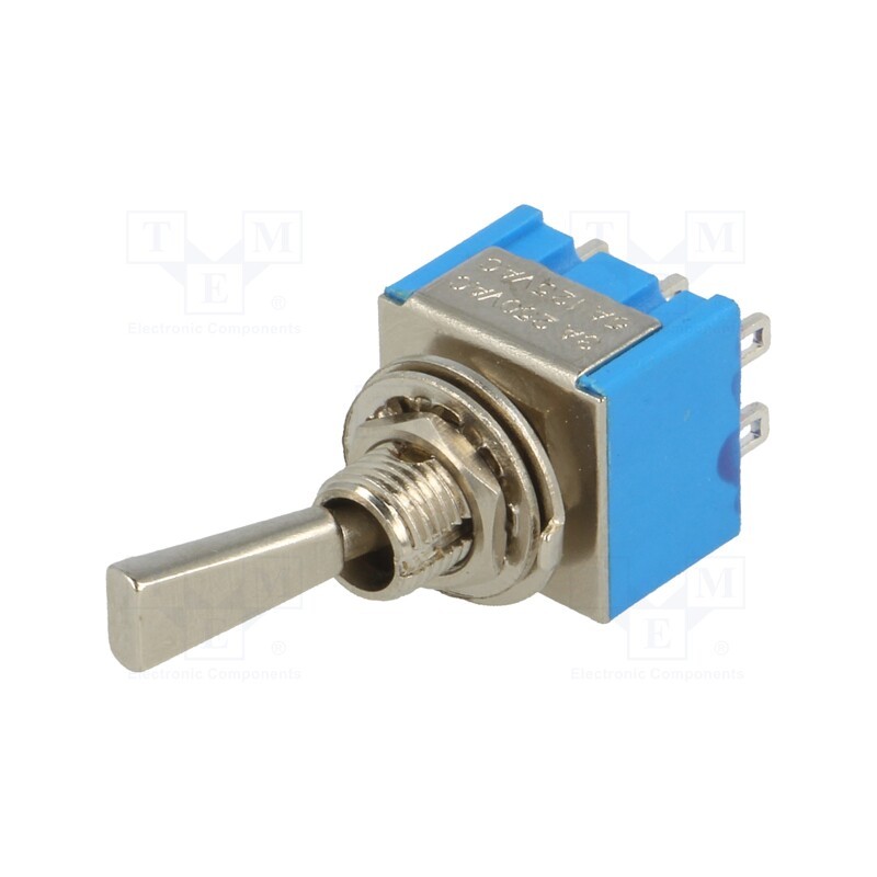 10 pcs : TSM202F1 - Switch: toggle, Pos: 2, DPDT, ON-ON, 3A/250VAC, Leads: for soldering