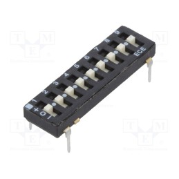 10 pcs : ETA109EZ - Switch: DIP-SWITCH, Poles number: 9, OFF-ON, 0.025A/24VDC, Pos: 2