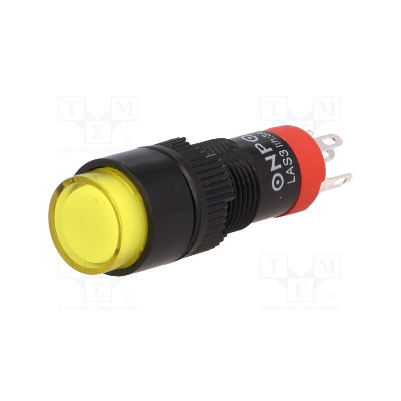 10 pcs : LAS3Y-11/Y - Switch: push-button, Pos: 2, SPDT, 0.5A/250VAC, 1A/24VDC, ON-(ON)