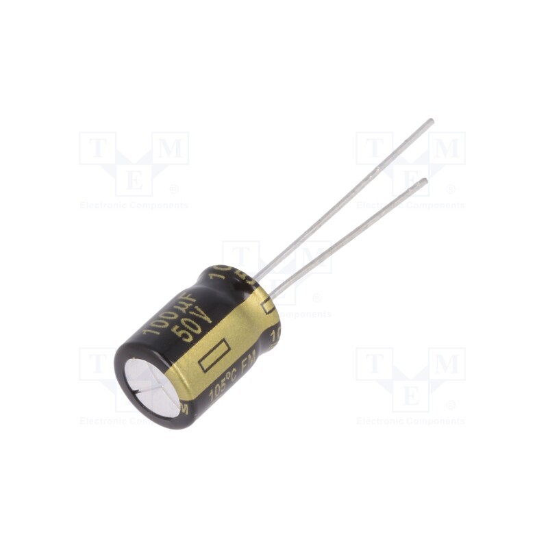 20 pcs : EEUFM1H101 - Capacitor: electrolytic, low ESR, THT, 100uF, 50VDC, Ø8x11.5mm