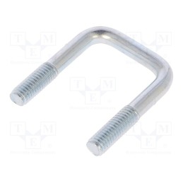 10 pcs : CBTC..6..23..40 (1/2') - U-bolt, C, 1, steel, zinc, Thread len: 16mm, Int.width: 23mm, square