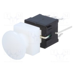 10 pcs : PB61305AL-3 - Switch: keypad, Pos: 2, DPDT, 0.1A/30VDC, colourless, LED, green, THT