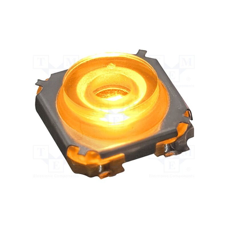 10 pcs : 3006.2101 - Microswitch TACT, SPST-NO, Pos: 2, 0.05A/28VDC, SMT, LED, yellow, 4N
