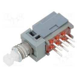 10 pcs : PBH2UEENAGX - Switch: push-button, Pos: 2, DPDT, 0.1A/30VDC, ON-ON, THT