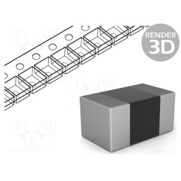 500 pcs : GRM1555C1H1R8CA01D - Capacitor: ceramic, MLCC, 1.8pF, 50V, C0G (NP0), ±0.25pF, SMD, 0402