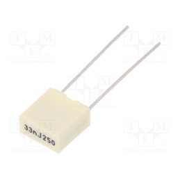 10 pcs : R82IC2330Z350J - Capacitor: polyester, 33nF, 160VAC, 250VDC, 5mm, ±5%, 7.2x3.5x7.5mm
