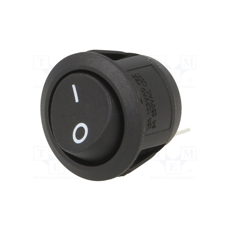 10 pcs : RA1-1A-DC-2-B-1 - ROCKER, SPST, Pos: 2, ON-OFF, 10A/28VDC, black, none, Rcont max: 50mΩ