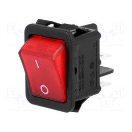 10 pcs : R210-1-C5G-BR9NWC - ROCKER, DPST, Pos: 2, ON-OFF, 16A/250VAC, red, neon lamp, 230V, 20mΩ