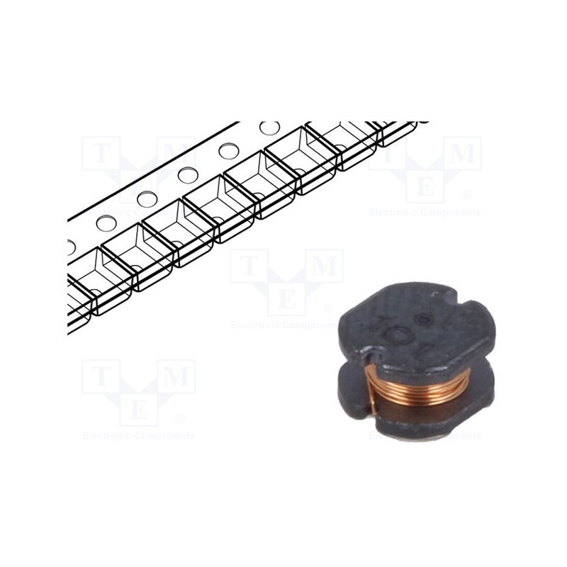 10 pcs : SDR0503-101KL - Inductor: wire, SMD, 100uH, 400mA, ±10%, Q: 40, Ø: 5mm, H: 3mm, 1.6Ω