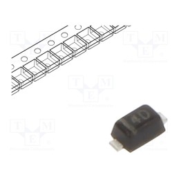 50 pcs : BZT585B15T-7 - Diode: Zener, 0.35W, 15V, SMD, , SOD523, single diode