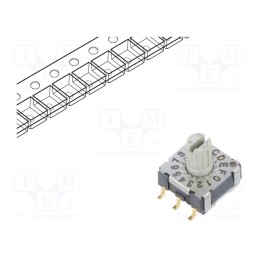10 pcs : MSSR-16S-TR - Encoding switch, HEX/BCD, Pos: 16, SMT, Rcont max: 80mΩ, M