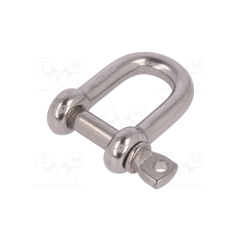 10 pcs : SZE-D7-A4 - Dee shackle, acid resistant steel A4, for rope, 7mm