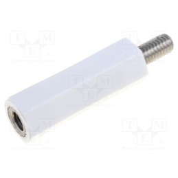 10 pcs : 2188X18 - Insulating sleeve, Int.thread: M5, L: 18mm, UL94V-2, Mat: polyamide