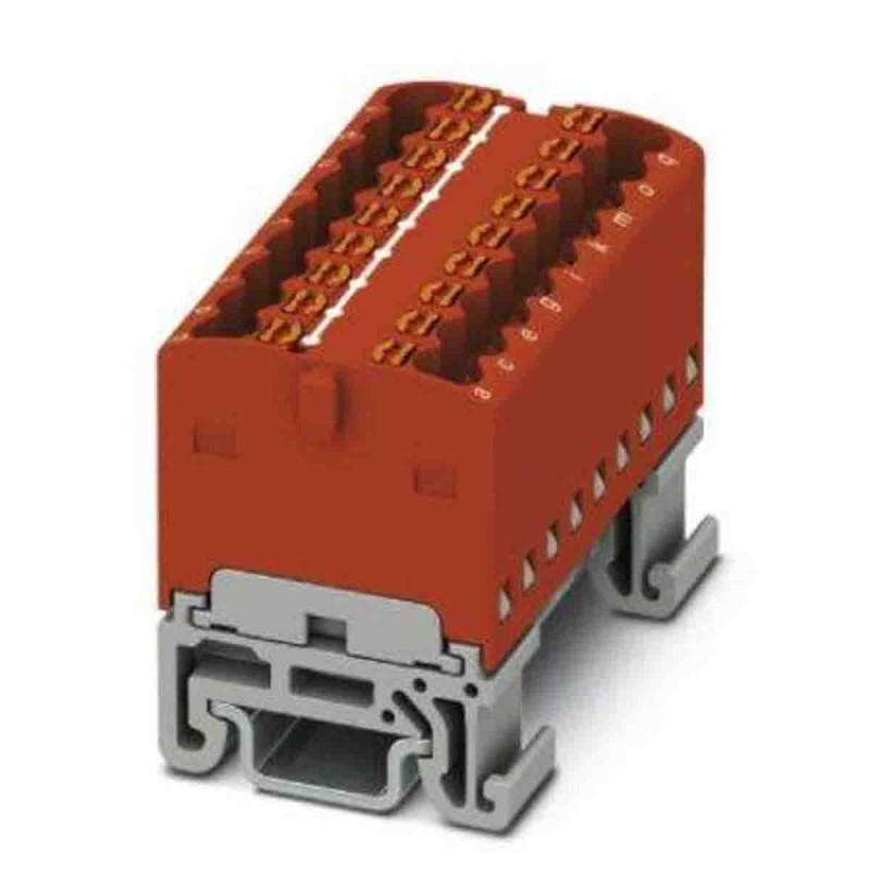 20 pcs - Phoenix Contact Distribution Block, 18 Way, 2.5mm², 17.5A, 500 V, Red