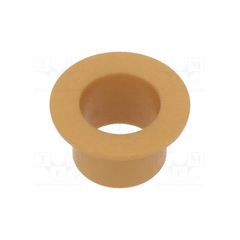 10 pcs : Q2FM-1012-10 - Bearing: sleeve bearing, with flange, Øout: 12mm, Øint: 10mm, beige
