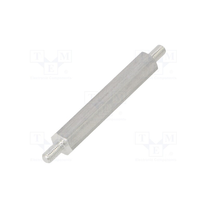 50 pcs : 435X35 - Screwed spacer sleeve, 35mm, Ext.thread: M3, hexagonal, aluminium