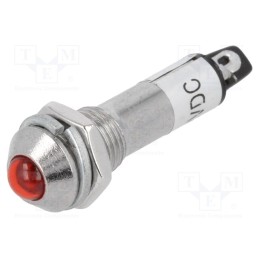 20 pcs : IND8-12R-A - Indicator: LED, prominent, red, 12VDC, Ø8.2mm, IP40, for soldering