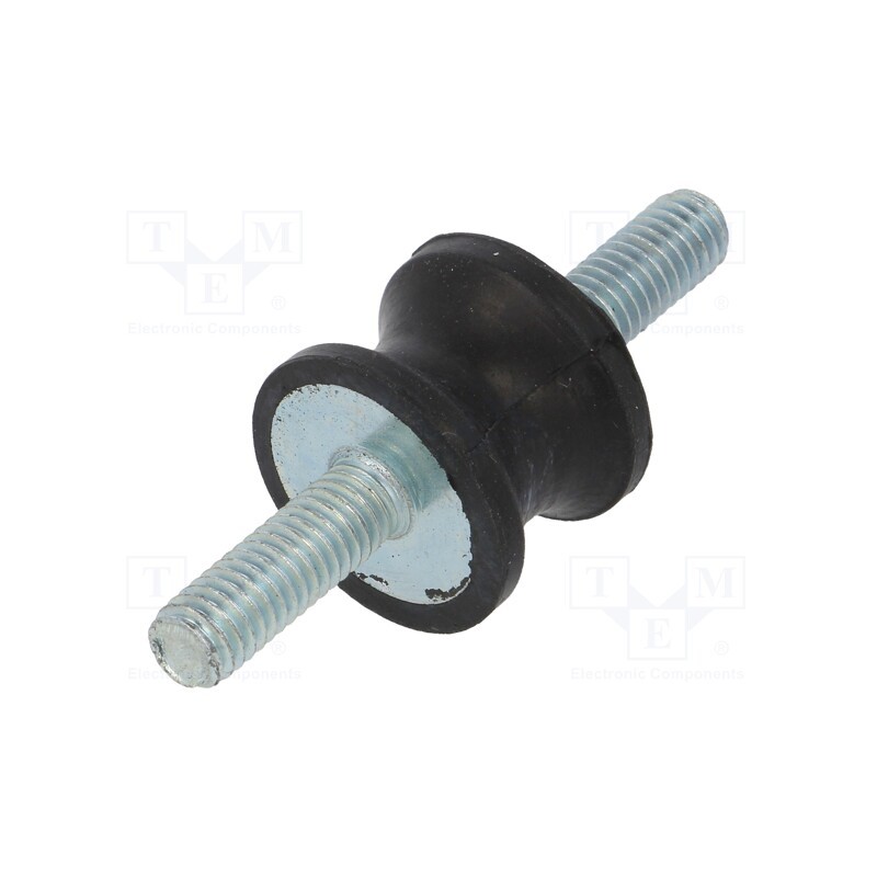 10 pcs : DVC.1-20-14-15-M6-18-40 - Vibration damper, M6, Ø: 20mm, rubber, L: 15mm, Thread len: 18mm