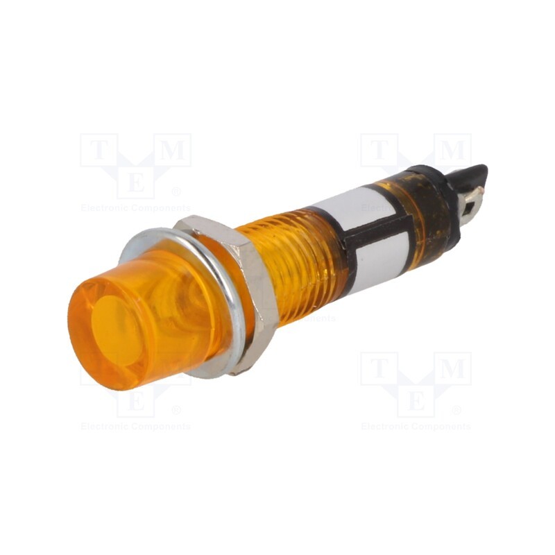 20 pcs : - Indicator: with neon lamp, recessed, orange, 12VAC, Cutout: Ø7.5mm