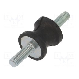 10 pcs : DVC.1-20-14-19-M6-18-40 - Vibration damper, M6, Ø: 20mm, rubber, L: 19mm, Thread len: 18mm