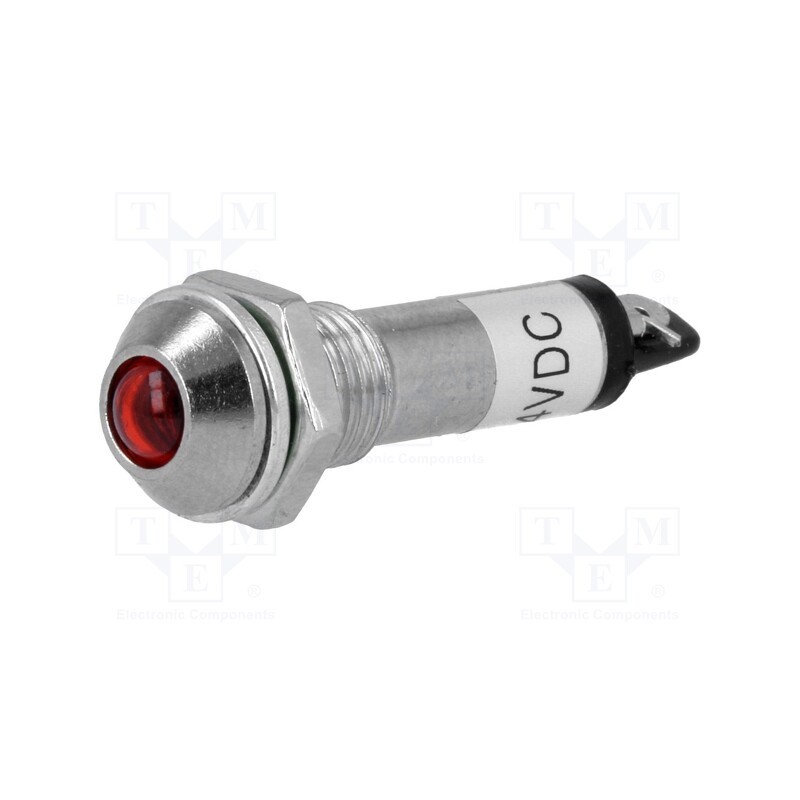 20 pcs : IND8-24R-A - Indicator: LED, prominent, red, 24VDC, Ø8.2mm, IP40, for soldering