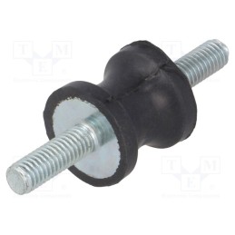 10 pcs : DVC.1-20-14-19-M6-18-55 - Vibration damper, M6, Ø: 20mm, rubber, L: 19mm, Thread len: 18mm