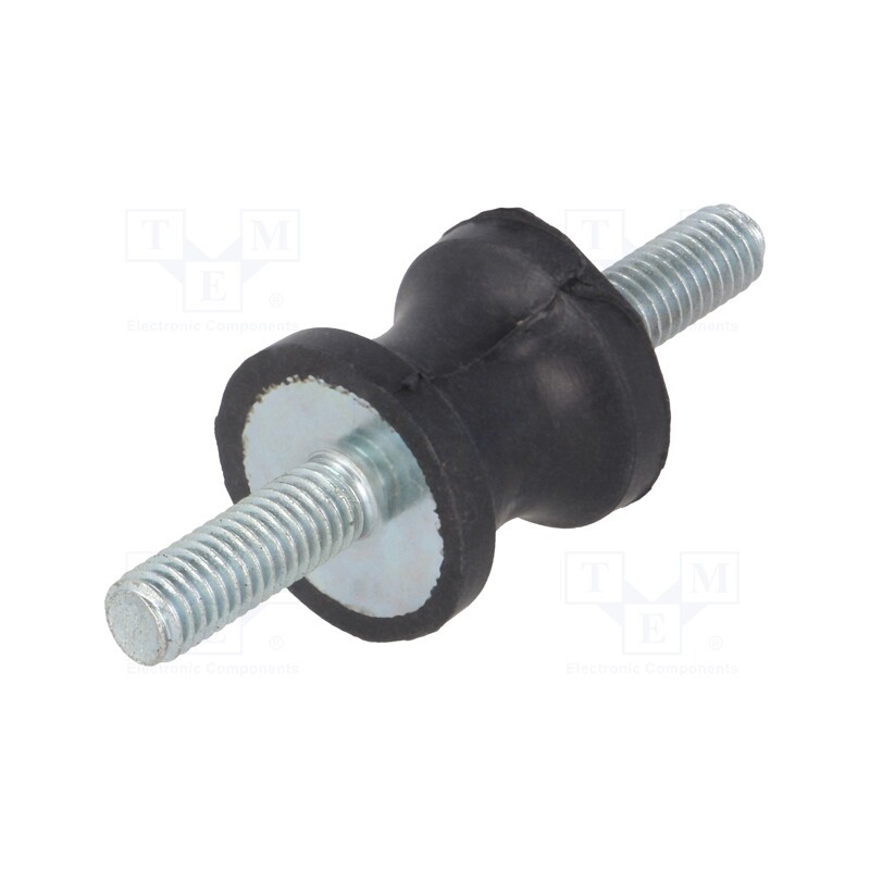 10 pcs : DVC.1-20-14-19-M6-18-55 - Vibration damper, M6, Ø: 20mm, rubber, L: 19mm, Thread len: 18mm