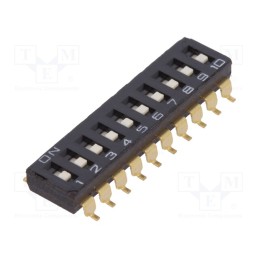 10 pcs : A6S-0102-H - Switch: DIP-SWITCH, Poles number: 10, ON-OFF, 0.025A/24VDC, Pos: 2