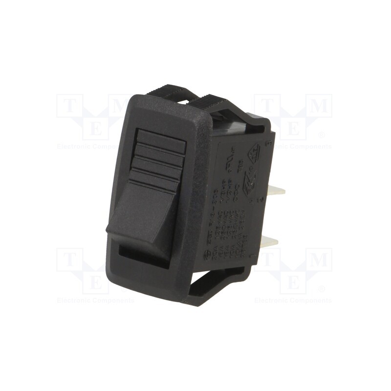 10 pcs : RG3-1A-DC-1-B - ROCKER, SPST, Pos: 2, ON-OFF, 10A/24VDC, black, none, Rcont max: 50mΩ