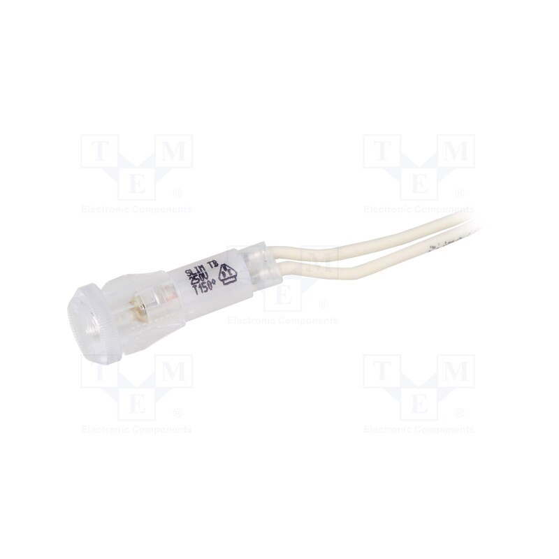 10 pcs : 9SLTB010CSR1BP - Indicator: with neon lamp, prominent, clear-white, 220VDC, 220VAC
