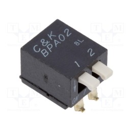 10 pcs : BPA02SB - Switch: DIP-SWITCH, Poles number: 2, 0.1A/5VDC, Pos: 2, -20÷85°C