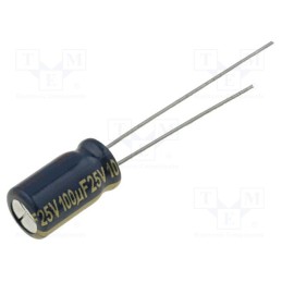 20 pcs : EEUFC1E101 - Capacitor: electrolytic, low ESR, THT, 100uF, 25VDC, Ø6.3x11.2mm