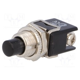 10 pcs : PS13BBK - Switch: push-button, Pos: 2, 4A/250VAC, OFF-(ON), Illumin: none