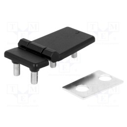 10 pcs : 3.ZN4 RAL-9005 - Hinge, L: 63mm, zinc and aluminium alloy, black, H: 33mm