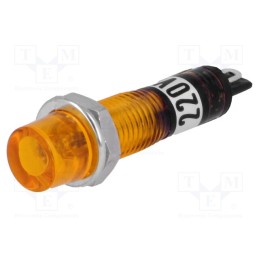 20 pcs : - Indicator: with neon lamp, recessed, orange, 230VAC, plastic, IP20