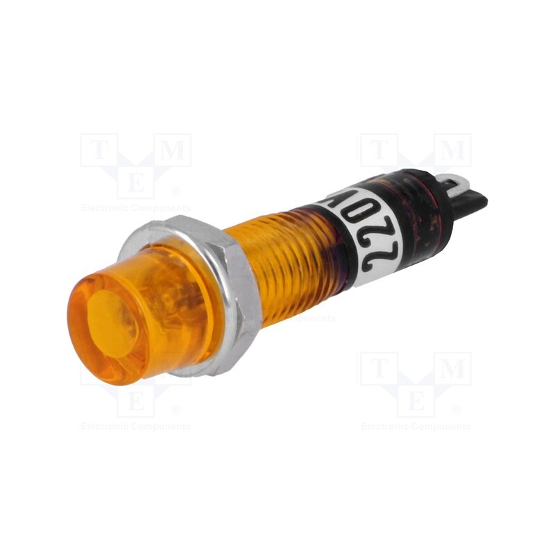 20 pcs : - Indicator: with neon lamp, recessed, orange, 230VAC, plastic, IP20