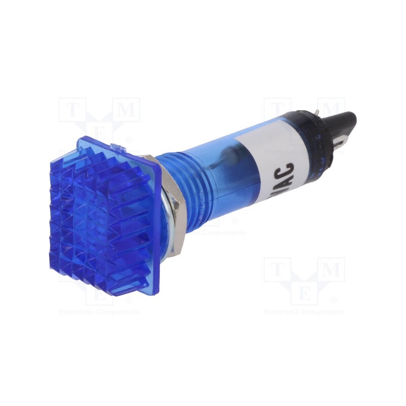 20 pcs : - Indicator: with FLUO neon lamp, prominent, blue, 230VAC, plastic