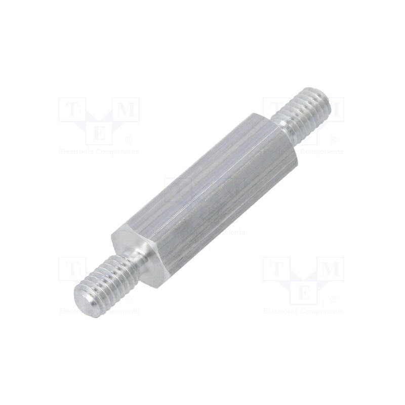 50 pcs : 436X20 - Screwed spacer sleeve, 20mm, Ext.thread: M4, hexagonal, aluminium