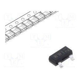 10 pcs : BAT54C,235 - Diode: Schottky rectifying, SMD, 30V, 0.2A, 5ns, SOT23,