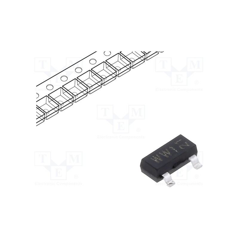 10 pcs : BAT54C,235 - Diode: Schottky rectifying, SMD, 30V, 0.2A, 5ns, SOT23,