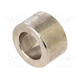 50 pcs : 3110/6,2X06 - Spacer sleeve, 6mm, cylindrical, brass, nickel, Out.diam: 10mm
