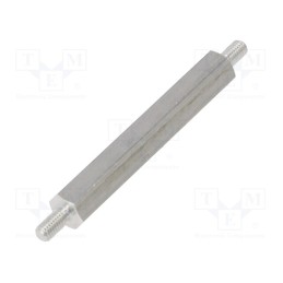 50 pcs : 435X40 - Screwed spacer sleeve, 40mm, Ext.thread: M3, hexagonal, aluminium